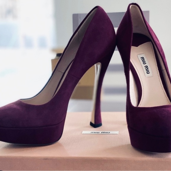 Designer Miu Miu sexy Camoscio purple suede pumps - Picture 2 of 2
